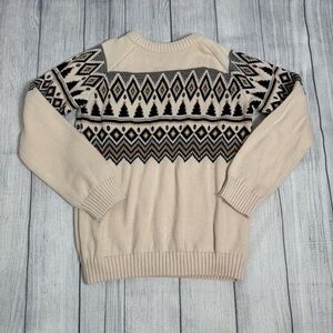 Gymboree Boys Fair Isle Cream Knit Nordic Sweater Size 12